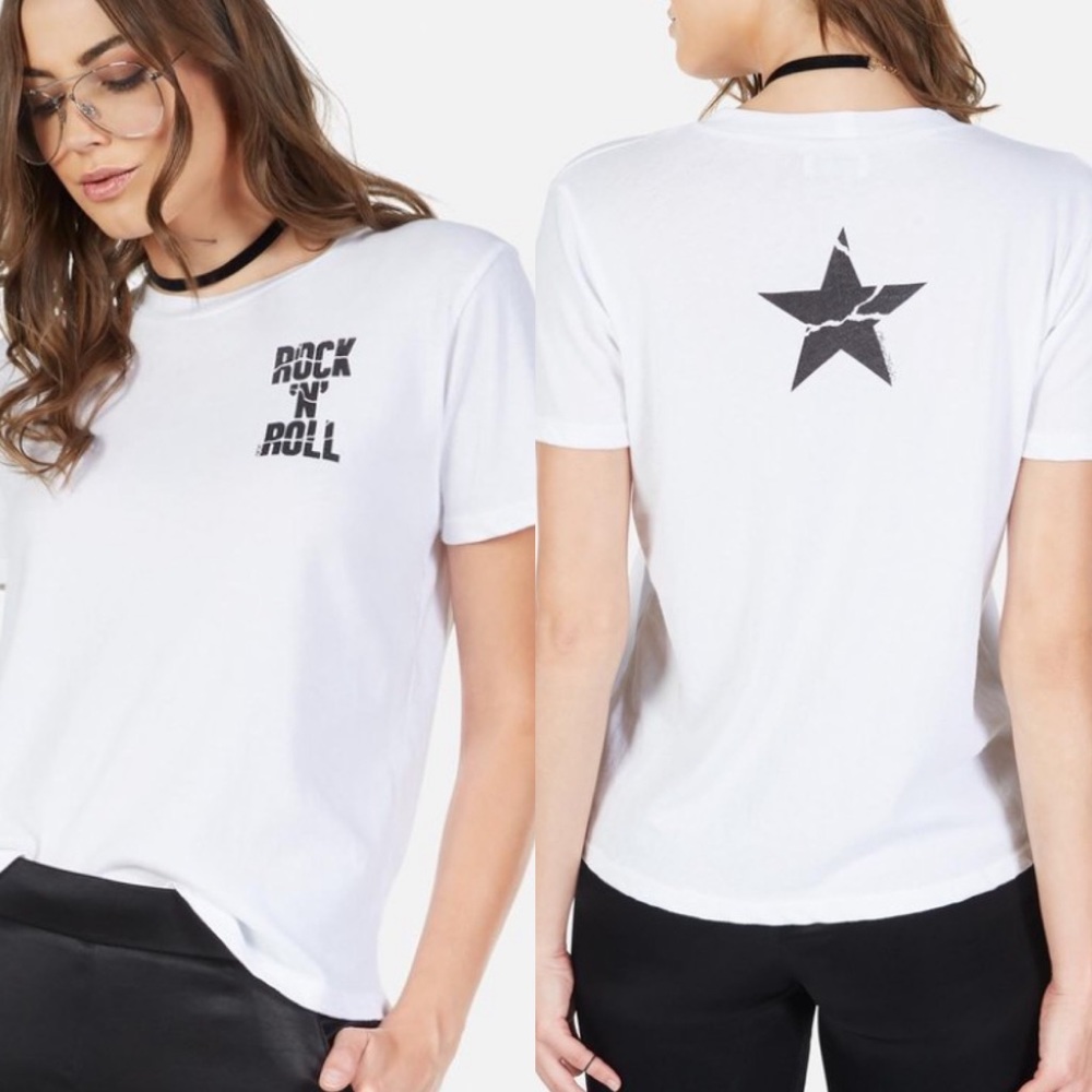 Lauren Moshi White Rock N Roll Tee